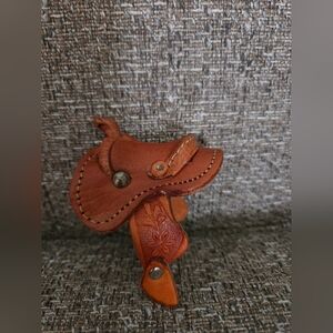 Vintage Handcrafted Miniature Leather Western Saddle DollHouse Mini Horse